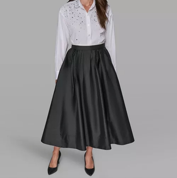⭐Black Satin Maxi skirt Formal Casual Small ⭐